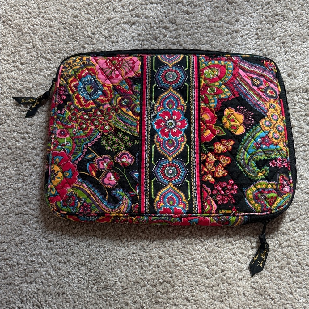 Vera Bradley Black and Pink Floral Laptop Bag